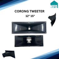 Corong Tweeter Twiter Box Speaker 12" 15" Inch 31x12 cm 37.5x13 cm / Horn Plastik Drat Driver