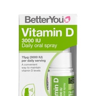 BetterYou Vitamin D3 Spray Liquid Immune Support Supplement, 3000 IU Strength per Single Spray, 0.50