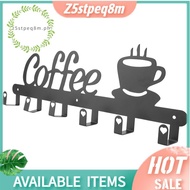 Coffee Mug Holder Wall Mounted,Coffee Bar Decor Sign,Coffee Cup Rack Holds,Coffee Sign Mug Hanger,Co