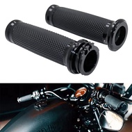 Universal 1In Hand Grips 25Mm Hand Grips Motorcycle Handle Bar for Harley Touring Sportster 883 1200 XR for Suzuki Black