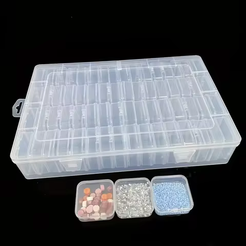 64 piece multifunctional large capacity transparent plastic storage box set - portable storage box f