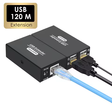 120M USB2.0 Extender Over Ethernet RJ45 Cat6 Cable UTP Extension 4 Ports USB 2.0 Hub Splitter for Ke