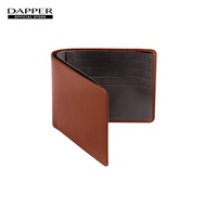 DAPPER กระเป๋าสตางค์ Two-Tone Leather Billfold Wallet สีน้ำตาลแทน