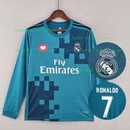 Retro Long Sleeve 2017-2018 Real Madrid Third Jersey  Football Shirt Customized Name and Number