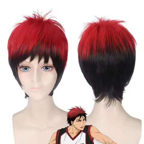 Anime Kuroko No Basketball cosplay Kagami Taiga Red Black Ombre Wig