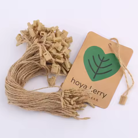 1000 Pieces/Lot Jute Hemp Hang Tag String in Apparel 7 Inches Jute Hang Tag String Cord for Garment 