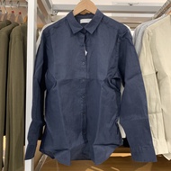 UniqloˉJapanese Single Womens 2025 New French Linen Shirt Casual Long Sleeve Shirt Top Air Condition