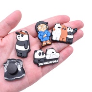 Cartoon Panda Jibits for Croc Grizzly Bear Jibitz Charm Pin We Bare Bears Shoe Charms Anime Jibbits Crocks for Kids Shoes Accessories Decoration