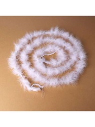 2米鴕鳥羽毛條,適用於diy手工藝品,婚禮,節日,聖誕,派對裝飾和舞臺表演裝飾