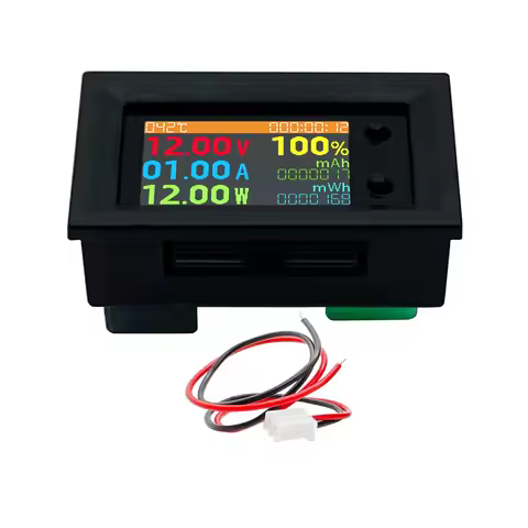 DC 0-200V 20A Digital Voltmeter 8in1 Multifunction Tester IPS LCD Voltage Current Power Energy Batte