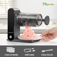 【Quality assurance】Migecon Electric Smoothie Ice Shaver Machine for Snow Cone Automatic Ice Maker with Stainless Steel Blades Portable Ice Crusher for Home Use