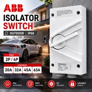 ABB Isolator 2Pole / 4Pole 20A/35A/45A/63A Isolating IP66 Outdoor Waterproof Isolator Switch