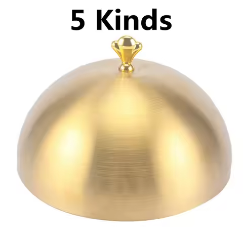 high grade Stainless steel plate cover round gold steak lid western style food no magnet pan lid Kor
