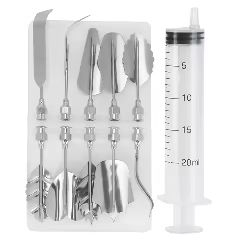 Piping Syringe Nozzle Set Cake Piping Kit Tasteless Reusable Eco‑friendly Exquisite for Home for Cak
