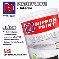 NIPPON PAINT Perfect White 5 Liter / Cat Siling Kapur