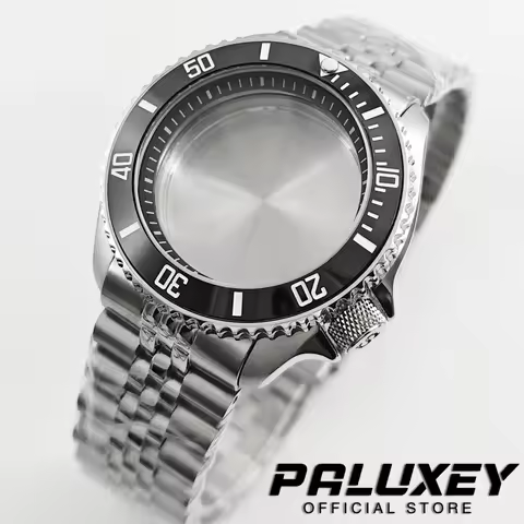 NH35 42MM 007‑Style SKX Watch Case Black Bezel With Bracelet S‑Crown For NH34 NH35 NH36 NH38 NH70 NH
