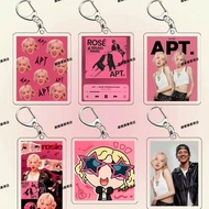 Blackpink ROSE APT Bruno Mars Keychain Pendant Student Bag Double-Sided Acrylic Press