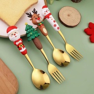 Good Helper 4 pcs set Christmas Gift Set Ideas Spoons and Forks Gift Set Ideas Cutlery Tableware Set