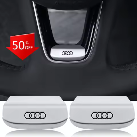 3D Metal Badge Car Steering Wheel Emblem Sticker Car Accessories For Audi A4 A3 A5 A6 A7 A8 Q3 Q5 Q7