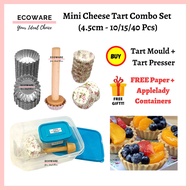 Mini Cheese Tart Combo Set (4.5cm) 10/15/40 Pcs | Acuan Tart | Acuan Egg Tart Aluminium | Tart Mould