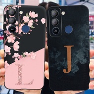 For Tecno Pop 5 LTE Casing BD4 BD4i BD4a Shockproof Cover Fashion Flower Letters Soft Bumper For Tec