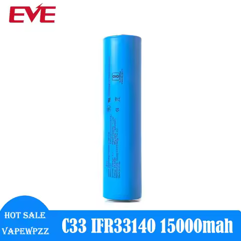 1-5pcs Original EVE IFR33140 LiFePO4 C33 3.2V 15Ah Battery 15000mah Rechargable Li-ion Batteries Ele