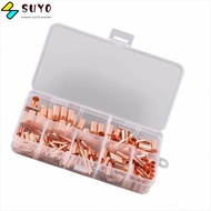SUYO 250Pcs Copper Tube Connector, Multiple Models Gold Terminal Copper Connector, Terminal Set Copp