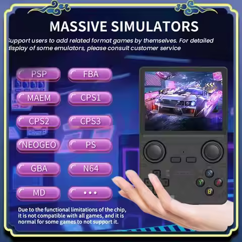 Portable X35S Handheld Video Game Console Hall Joystick Open Source 16G+64G Retro Game Controller Fo