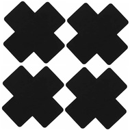 2 Pairs Black Cross Shape Nipple Covers Disposable Breast Covers Self-adhesive Sexy Nurse Pasties St