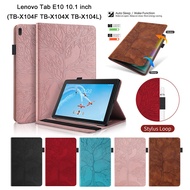 Tablet Flip Case For Lenovo Tab E10 10.1 inch TB-X104F TB-X104X TB-X104L Fashion 3D Tree Style PU Leather Case High Quality Wallet Stand Cover With Card Slots Pen Buckle
