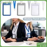 MELENE ID Card Holder, Waterproof Hard Plastic Badge Holder,  with Lanyard Card Holder for ID Name C
