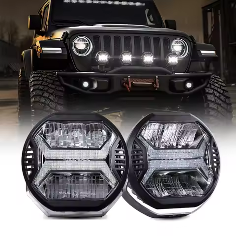 1Pair E-mark 4 Inch LED Work Lights 48W 12V 24V Flood Light Bar for Truck Jeep Lada Off Road 4x4 ATV