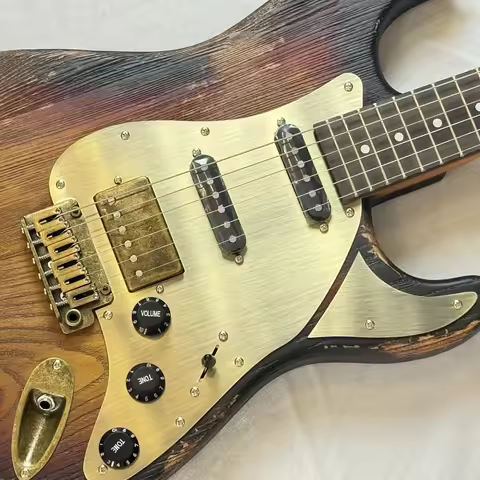 Electric Guitar S-T Model Electric Guitar in Sunset Color "Sunset Glow" with Extreme Vintage Finish,