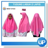 Tudung Sarung Sekolah Pink Tudung PPIM Puteri Islam Sarung TUDUNG LYCRA SELAPIS PINK (Labuh/2 Lapis)