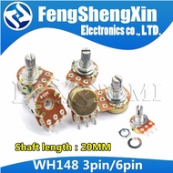 10pcs 20mm WH148 3pin 6pin B1K B2K B5K B10K B20K B50K B100K B250K B500K B1M Potentiometer 1K 2K 5K 1