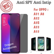 Tempered Anti SPY Privacy A53 A33 A3S A32 A31 A8 Oppo Screen Guard Magic Glass Protector Anti Peep
