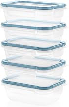 Snapware Total Solution 10-Pc Plastic Food Storage Containers Set, 3-Cup Rectangle Meal Prep Container, Non-Toxic, BPA-Free Lids with 4 Locking Tabs, Microwave, Dishwasher, and Freezer Safe