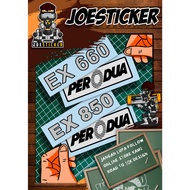 STICKER EX660/EX850 + STICKER EMBLEM PERODUA. MATERIAL SUPERCHROME