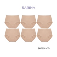 Sabina กางเกงชั้นใน (Set 6ชิ้น) Seamless Fit (ทรง Half )  รุ่น Panty Zone รหัส SUZ3502CD สีเนื้อเข้ม XXL One