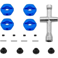 GLOBACT Aluminum 12mm Hex hub Wheel hex hub Adaptor with M4 Nut and Cross Wrenches for 1/10 trx4 Axi