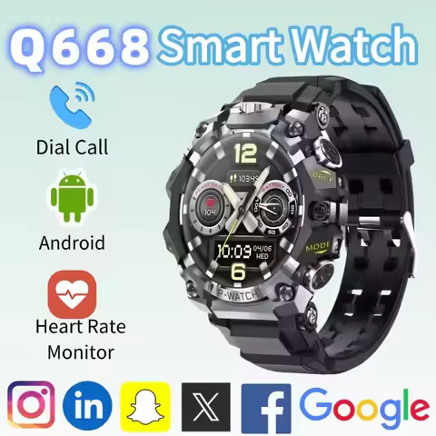 Q668 5G Smart Watch Full Netcom 1.5 Inch AMOLED Display 4G 5G SIM Card Support GPS WiFi IP68 Waterpr