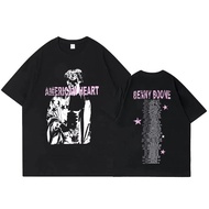 T-shirt Benson Boone American Heart World Tour untuk lelaki dan wanita. Pakaian fesyen, kapas, lenga
