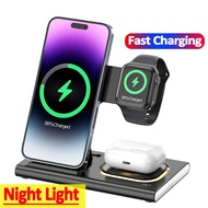 Wireless Charger Stand 3 in 1 For iPhone 14 13 12 Pro Max 11 X 8 Fast Charging Dock Station For Apple Watch 8 7 6 Airpods