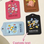 1pc Travel Icon Themed Luggage Tag, Can Be Customized With Your Name, Birthday, Anniversary Or Email