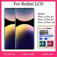 Original AMOLED For Redmi Note 14 Pro 4G 5G Note 14 Pro Plus 5G LCD Display Touch Screen Replacement