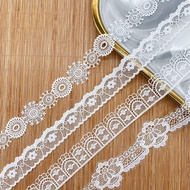 Hollow-Out Embroidered Milk Silk Lace Trim - Perfect for Sewing Projects | 1 Yard, 2.8-4.4cm Width, 