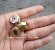 nozzle sepuyer lubang 2 cabang