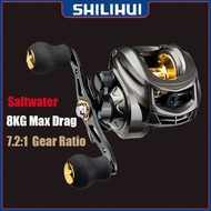 SHILIHUI Fishing Reel AK2000 Casting Reel Bc 7.2:1 High Speed 8KG Max Drag Grey Golden Jigging Reel 