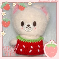 Stray Kids SKZOO 10cm doll cloth Crochet Strawberry Shirt & bag 🍓