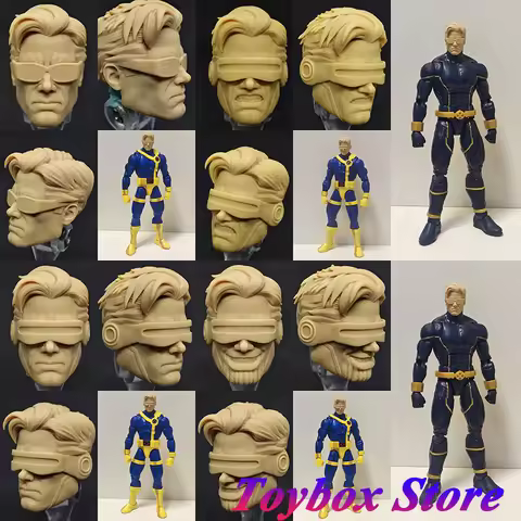 1/12 White Model Customization Laser Eyes Super Hero Unpainted Head Sculpt Model Toys Accessory For 